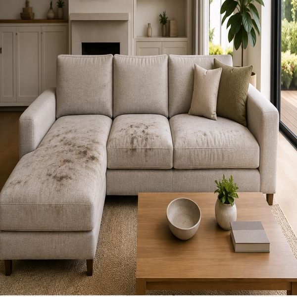 Sofa before upholstery cleaning in Kingsville